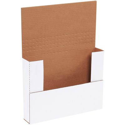 11 1/8 x 8 5/8 x 2" White Easy-Fold Mailers