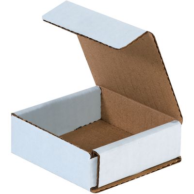 3 x 3 x 1" White Corrugated Mailers