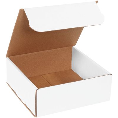 8 x 8 x 3" White Corrugated Mailers