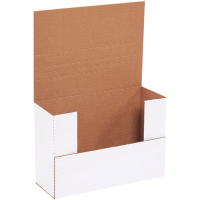 9 5/8 x 6 5/8 x 3 1/2" White Easy-Fold Mailers