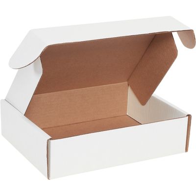 11 1/8 x 8 3/4 x 3" White Deluxe Literature Mailers