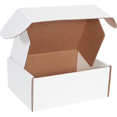 12 1/8 x 9 1/4 x 5" White Deluxe Literature Mailers