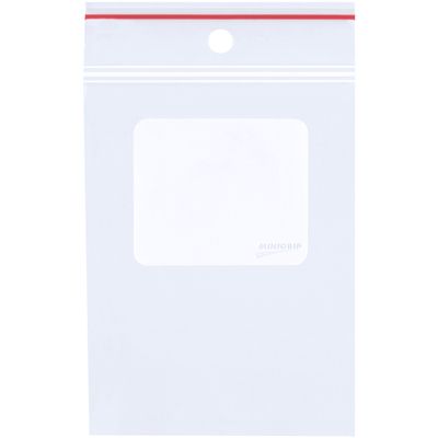 3 x 4" - 4 Mil Minigrip® White Block Reclosable Poly Bags w/ Hang Holes