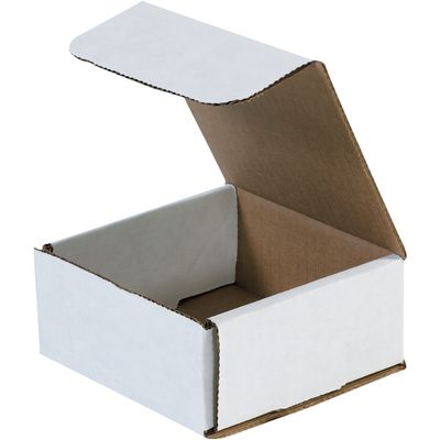 4 3/8 x 4 3/8 x 2" White Corrugated Mailers