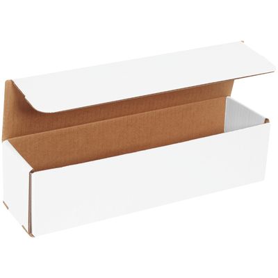 13 1/2 x 3 1/2 x 3 1/2" White Corrugated Mailers