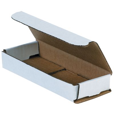 6 1/2 x 2 1/2 x 1" White Corrugated Mailers