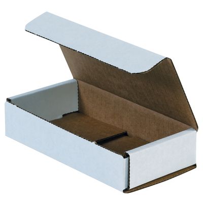 6 1/2 x 3 1/4 x 1 1/4" White Corrugated Mailers