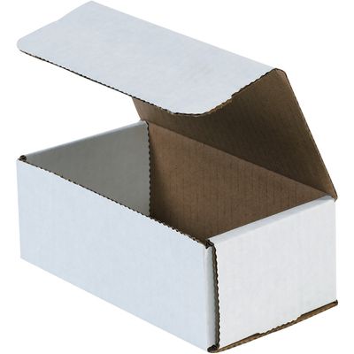 6 1/2 x 3 5/8 x 2 1/2" White Corrugated Mailers