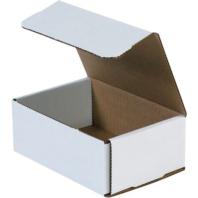 6 1/2 x 4 1/2 x 2 1/2" White Corrugated Mailers