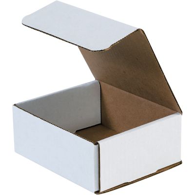 6 3/16 x 5 3/8 x 2 1/2" White Corrugated Mailers