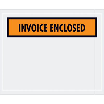 4 1/2 x 5 1/2" Orange "Invoice Enclosed" Envelopes