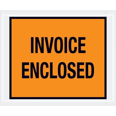 4 1/2 x 5 1/2" Orange "Invoice Enclosed" Envelopes