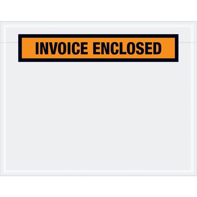 7 x 5 1/2" Orange "Invoice Enclosed" Envelopes