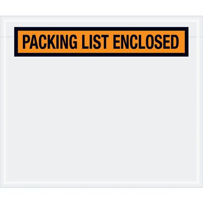 6 1/2 x 5" Orange "Packing List Enclosed" Envelopes