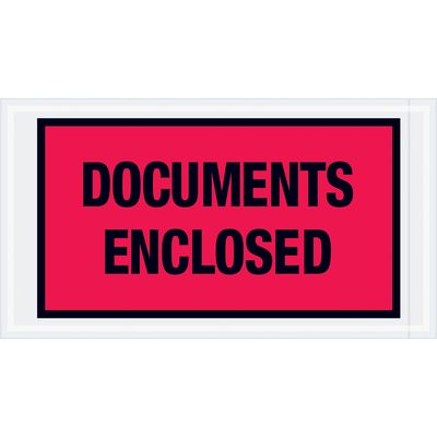 5 1/2 x 10" Red "Documents Enclosed" Envelopes