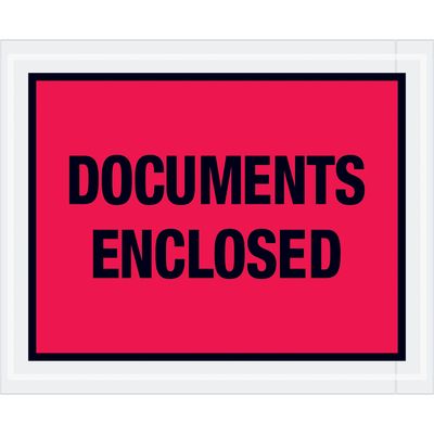 4 1/2 x 5 1/2" Red "Documents Enclosed" Envelopes