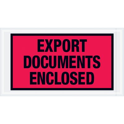 5 1/2 x 10" Red "Export Documents Enclosed" Envelopes