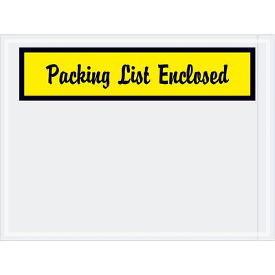 4 1/2 x 6" Yellow "Packing List Enclosed" Envelopes