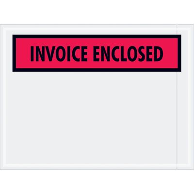 4 1/2 x 6" Red "Invoice Enclosed" Envelopes