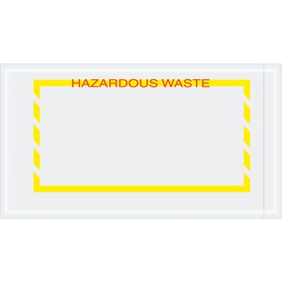 5 1/2 x 10" Yellow Border "Hazardous Waste" Document Envelopes