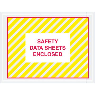 4 1/2 x 6" "Safety Data Sheets Enclosed" SDS Envelopes