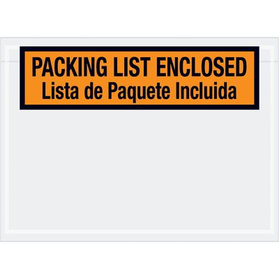 7 1/2 x 5 1/2" Bilingual Packing List Envelopes English/Spanish