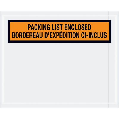 4 1/2 x 5 1/2" Bilingual Packing List Envelopes English/French