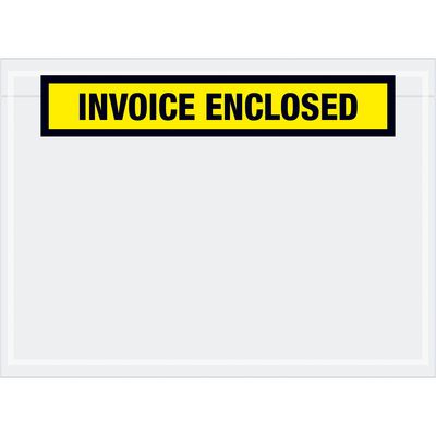 7 1/2 x 5 1/2" Yellow "Invoice Enclosed" Envelopes