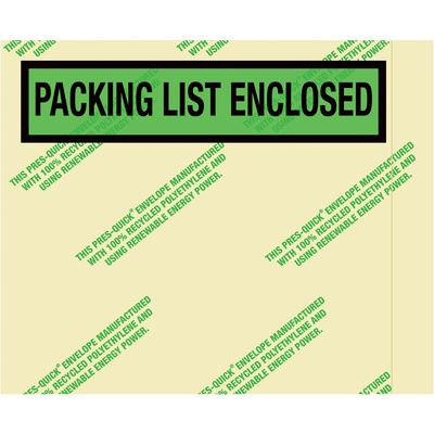 4 1/2 x 5 1/2" Environmental "Packing List Enclosed" Envelopes