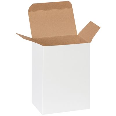 4 x 2 1/2 x 6" White Reverse Tuck Folding Cartons