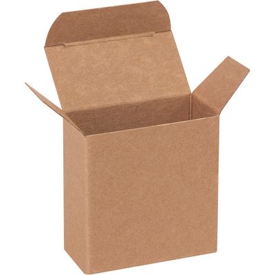 2 1/2 x 1 1/4 x 2 1/2" Kraft Reverse Tuck Folding Cartons