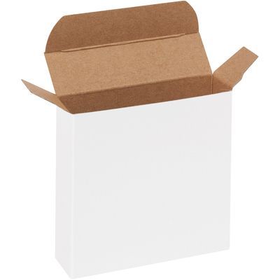 3 5/8 x 1 x 3 5/8" White Reverse Tuck Folding Cartons