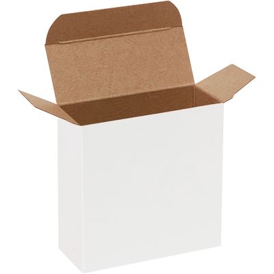 4 x 1 5/8 x 4" White Reverse Tuck Folding Cartons