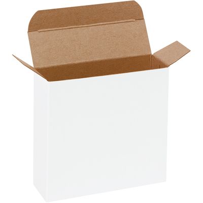 4 1/4 x 1 1/4 x 4 1/4" White Reverse Tuck Folding Cartons