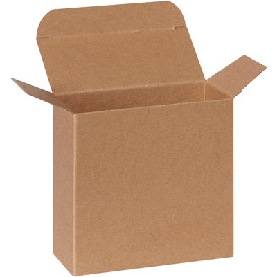 4 1/2 x 1 7/8 x 4 1/2" Kraft Reverse Tuck Folding Cartons