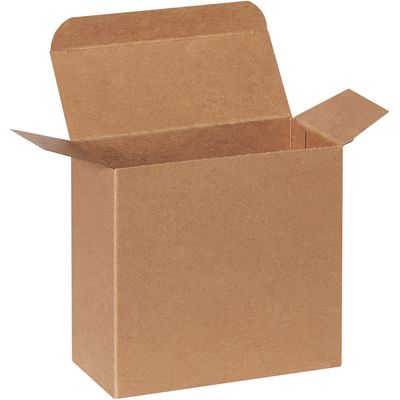 5 1/4 x 2 1/4 x 5 1/4" Kraft Reverse Tuck Folding Cartons