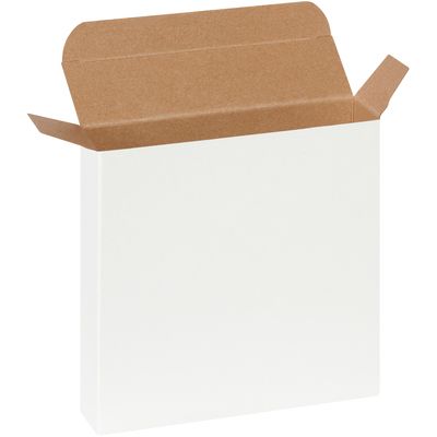 6 x 1 1/2 x 6" White Reverse Tuck Folding Cartons