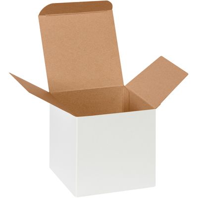 4 x 4 x 4" White Reverse Tuck Folding Cartons