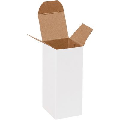 1 1/2 x 1 1/2 x 4" White Reverse Tuck Folding Cartons