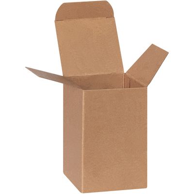 2 1/2 x 2 1/2 x 4" Kraft Reverse Tuck Folding Cartons