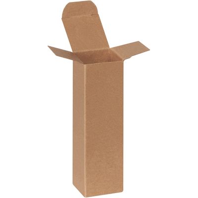 1 3/4 x 1 3/4 x 6" Kraft Reverse Tuck Folding Cartons