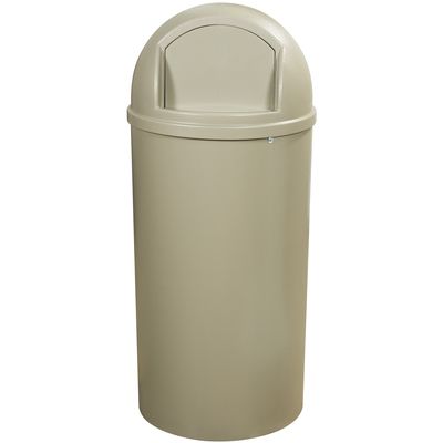 Rubbermaid® Marshal® Domed Trash Can - 25 Gallon, Beige