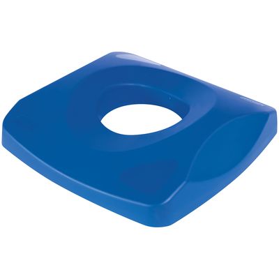 Rubbermaid® Square Recycling Bottle and Can Lid - 23 Gallon, Blue