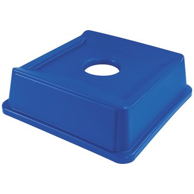 Rubbermaid® Square Recycling Bottle and Can Lid - 35 & 50 Gallon, Blue