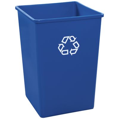 Rubbermaid® Square Recycling Container - 35 Gallon, Blue