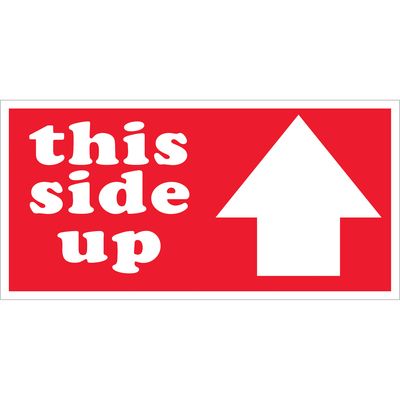 2 x 4" - "This Side Up" Arrow Labels