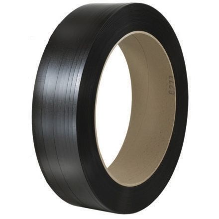 5/8" x 4,400' .035 16 x 6" Core Smooth Black Poly Strapping 