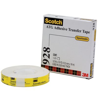 3/4" x 18 yds. (6 Pack) 3M™ 928 Repositionable Adhesive Transfer Tape