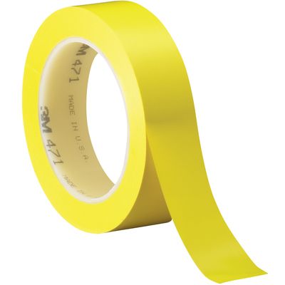 1" x 36 yds. (6 Pack) Yellow 3M Vinyl Tape 471