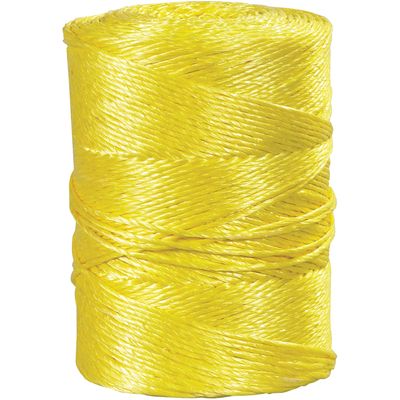 3/16", 650 lb, Yellow Twisted Polypropylene Rope